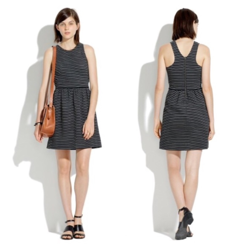 Madewell black and white striped dress
